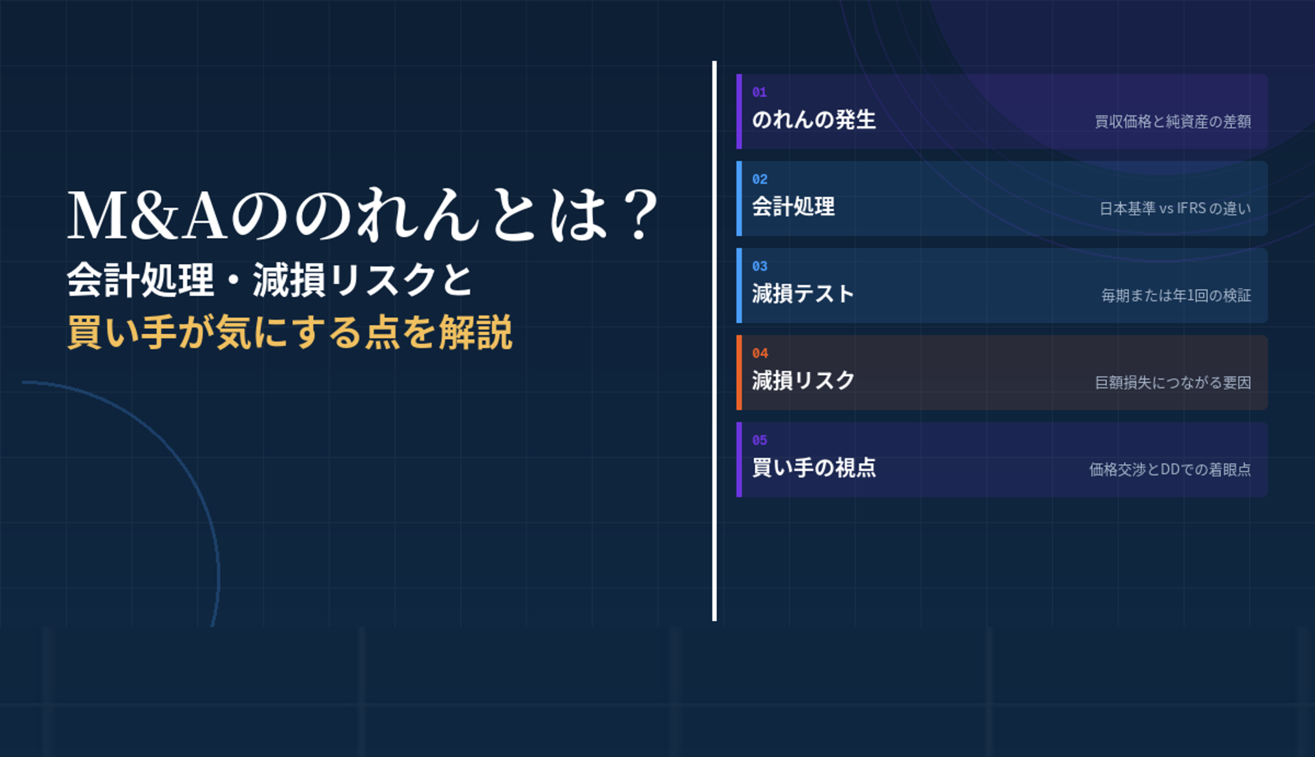 M&Aの「のれん」とは？会計処理・減損リスクと買い手が気にする点を解説